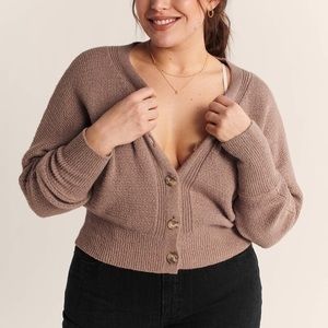 V-Neck Ribbed Cardigan